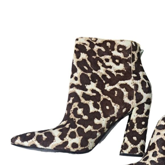 Charles David Women's Real Calf Fur Animal Print Ankle Boots Brown Multi Sz 8 - Picture 7 of 7